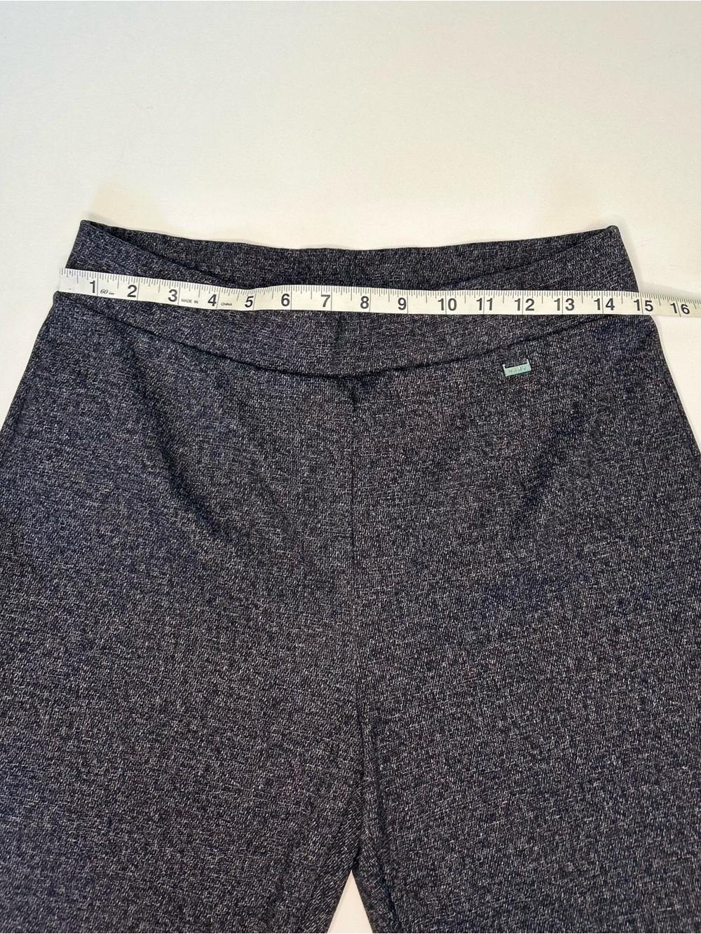 DKNY Womens Herringbone Leggings Charcoal Gray Black Trouser Pants Size Medium - Picture 5 of 8